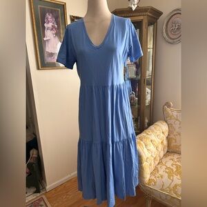NWOT Old Navy Blue V-Neck Tiered Dress Sz M. C:4718